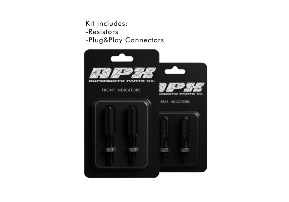 APX Supermoto Plug&Play Metal Mini Indicators [4-Pack] [Inlcudes Resistors]